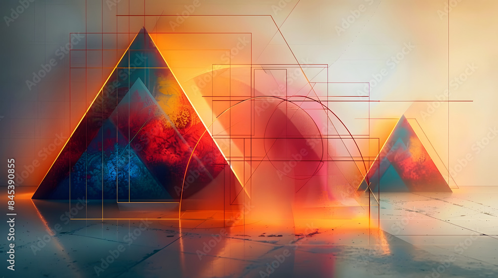 Poster design a set of diagrams showing the geometric interpretation of sine, cosine, and tangent as ratios
