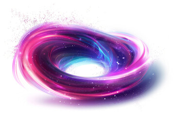 magical portal opening, with swirling vortex and light beams on white background.