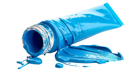 Tube of Blue Paint with Paint Oozing Out