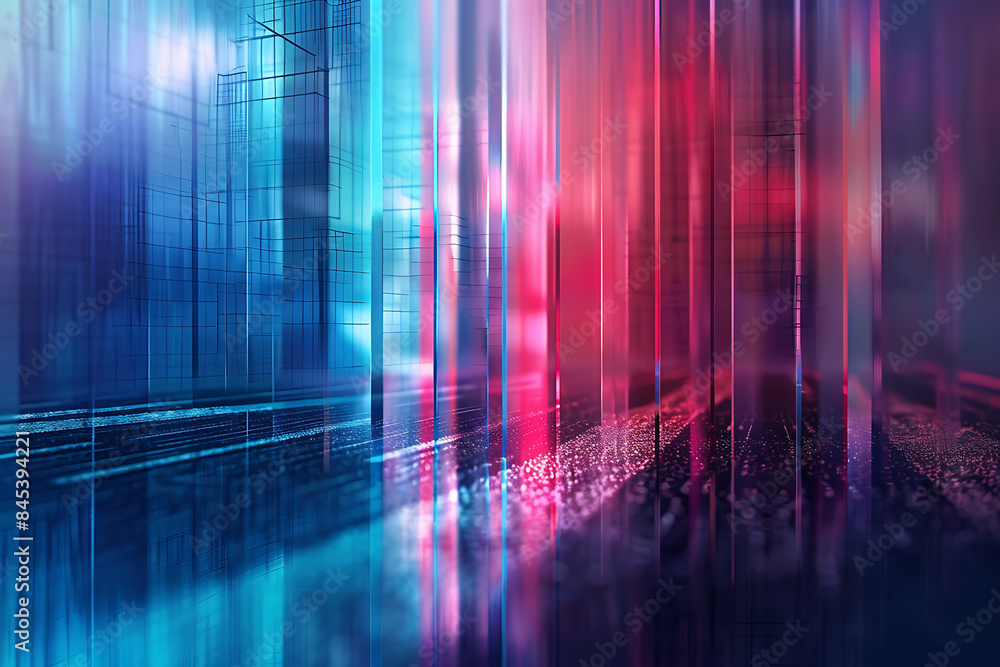Poster a pair of abstract lines are distributed across half of the screen, creating a modern and dynamic vi