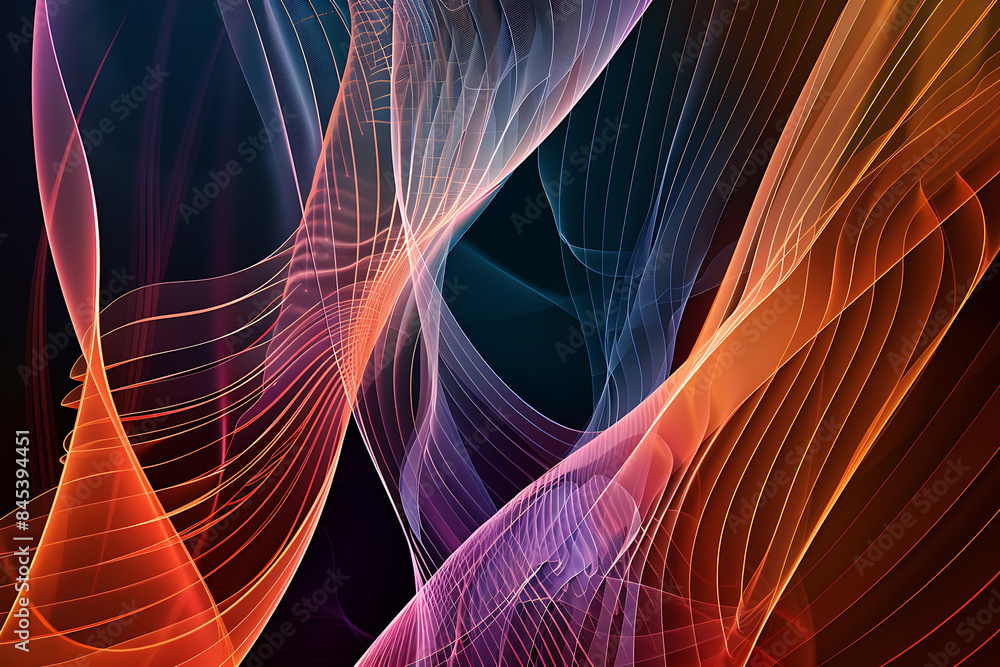 Poster a pair of abstract lines are distributed across half of the screen, creating a modern and dynamic vi
