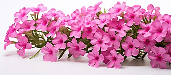 pink phlox isolated on white background. Creative banner. Copyspace image