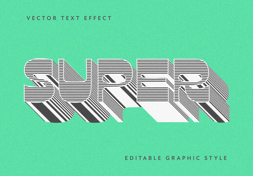 Striped 3D Text Effect