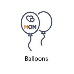 Balloons vector icon 