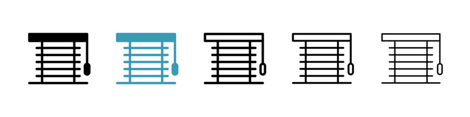 Blinds icon set. house window roller vector symbol for UI designs.