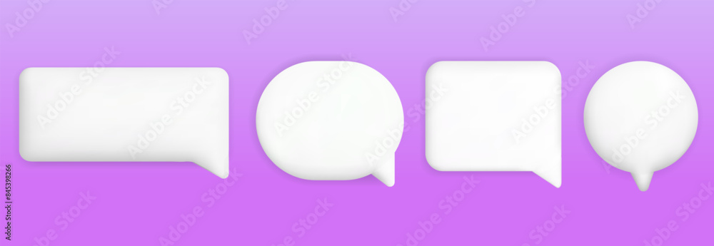 Aufkleber speech bubble of different shapes vector set icon for apps and websites. talk bubble white with shad