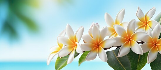 Obraz premium plumeria. Creative banner. Copyspace image