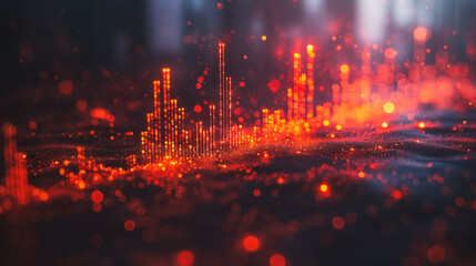 Obraz premium a computer screen with a graph graph on it stock market growth, business investing and data concept with 3d digital financial chart graphs
