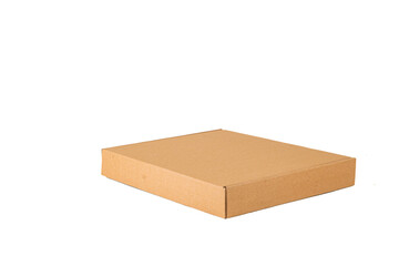 Cardboard box on white background