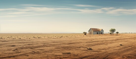 Obraz premium Dry agriculture on farm. Creative banner. Copyspace image