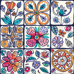 wallpaper, tiles or carpet in a seamless pattern.