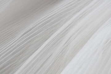 closeup of white corrugated organza textured background