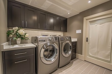 Modern laundry room interior