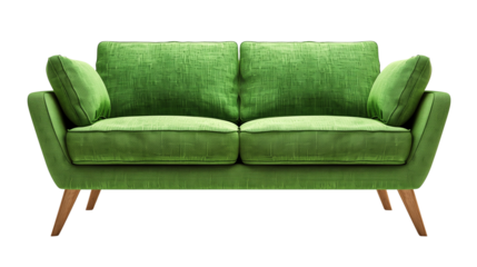 Modern Green Fabric Sofa with Wide Armrests