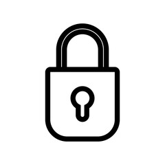 Padlock line icon vector