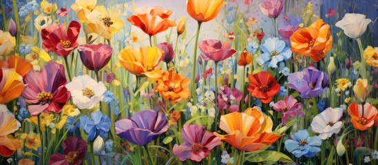 Naklejka premium flower spring color. Creative banner. Copyspace image