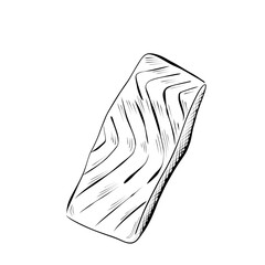 drawing lines. line art - piece of fish.. Vector minimalistic