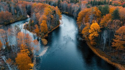 Fototapeta premium River seen from an elevated perspective