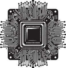 Motherboard chip central processing unit symbol cpu digital high technology