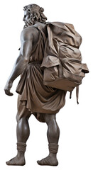 PNG  Greek sculpture traveling statue backpack adult.