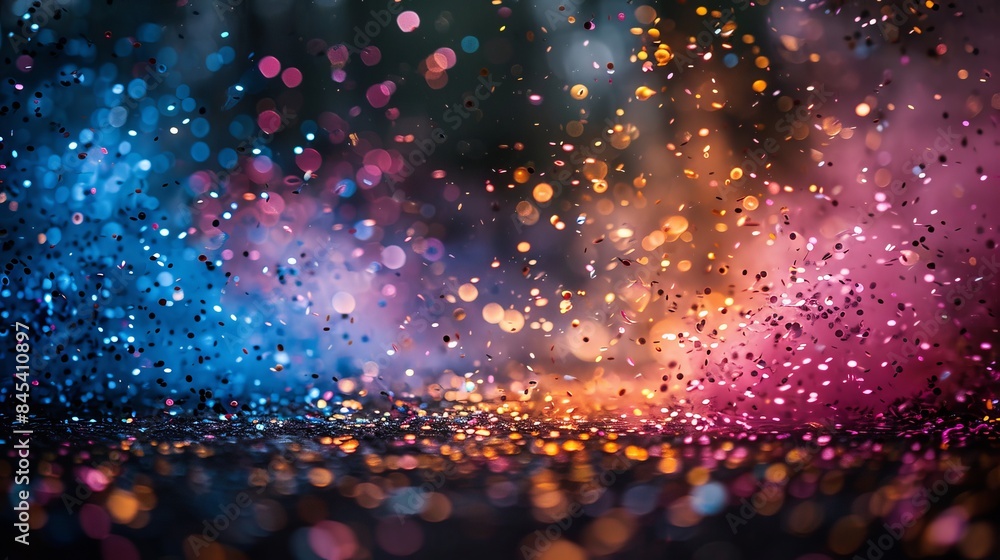 Poster mesmerizing abstract with dynamic particles and bokeh effects representing energy and motion across 