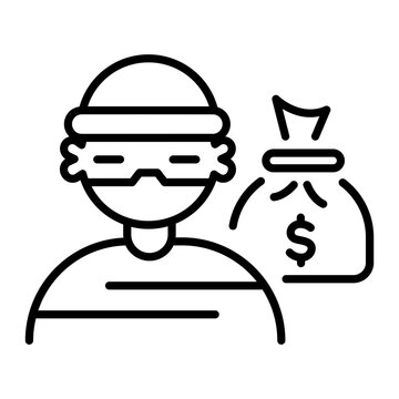 recommend clip art: An outline icon of thief is up for premium use 