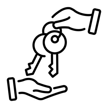 Ready to use line icon of handover 