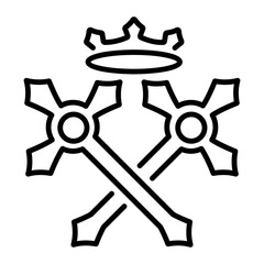 An outline style icon of artefacts 