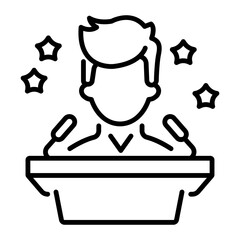 Premium line style icon of reputation 