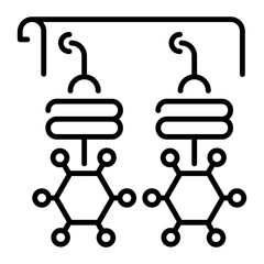 Latest line style icon of traditional earrings 