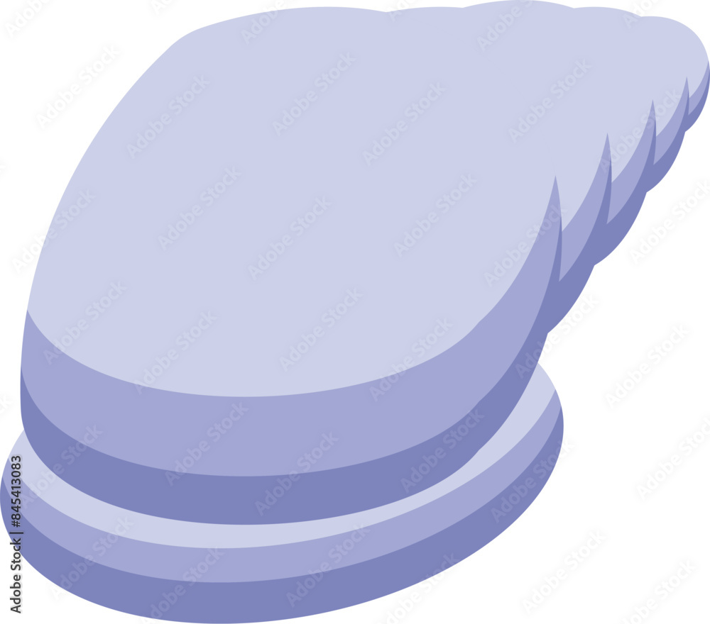 Poster purple shell lying with opening facing right showing whorls