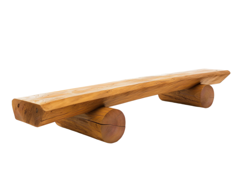 Minimalist  wooden seesaw isolated on transparent