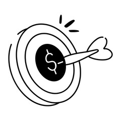 Modern doodle icon of financial goal 