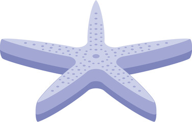 Purple starfish showing its five arms in isometric view