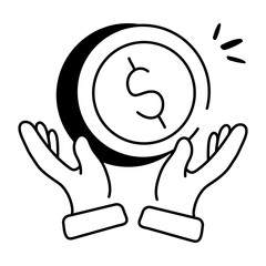 Well-crafted doodle icon of funding 