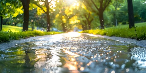 Obraz premium Efficient Runoff Control Sustainable Urban Water Management Practices on Treelined Streets. Concept Sustainable Urban Water Management, Runoff Control, Treelined Streets, Efficient Practices