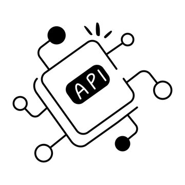 A handy doodle icon of api development 