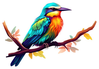 Obraz premium PNG Colorfull Bird bird animal branch.