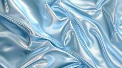 Obraz premium Shimmering blue silk fabric up close, wrinkled effect