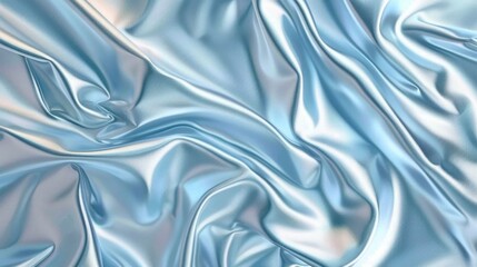 Obraz premium Shimmering blue silk fabric up close, wrinkled effect
