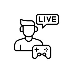 Game streaming outline icons, minimalist vector illustration ,simple transparent graphic element .Isolated on white background