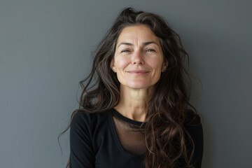 Fototapeta premium A close up portrait of a woman with a subtle smile