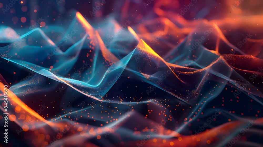 Poster 1. imagine a mesmerizing modern digital abstract 3d background, pulsating with vibrant colors and ge