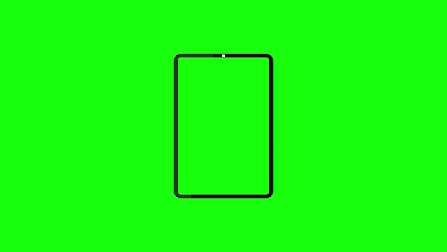 Empty Tab or tablet mockup green screen animation footage in vertical in 4k for advertisement design. Cellphone front