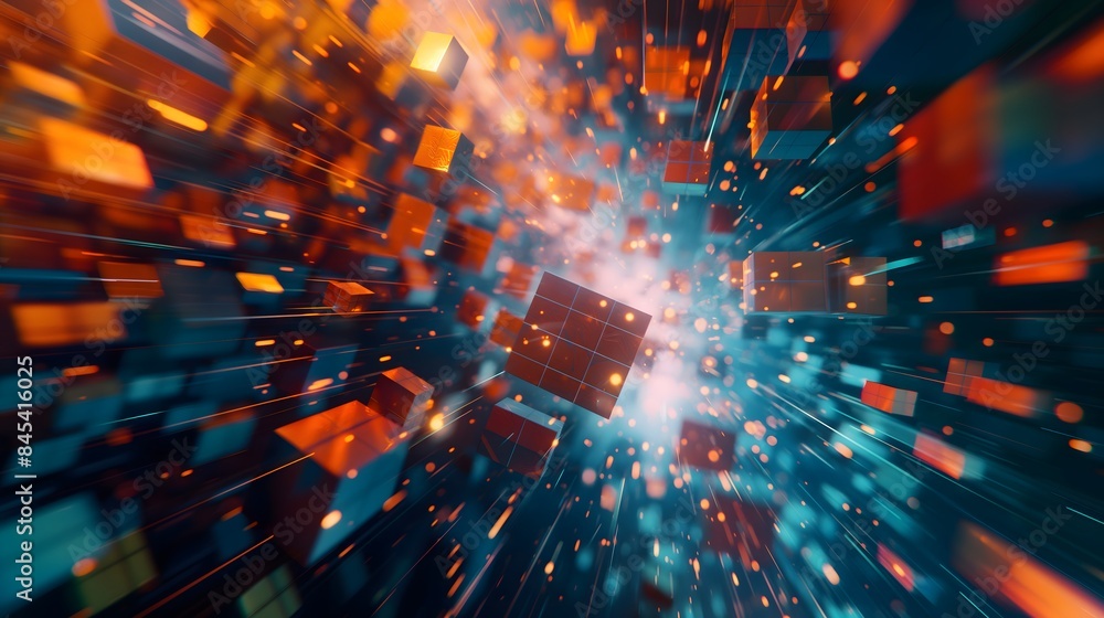 Poster 1. imagine a mesmerizing modern digital abstract 3d background, pulsating with vibrant colors and ge