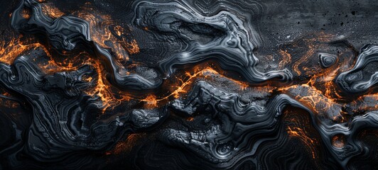 Black epoxy resin with oak texture for design. 