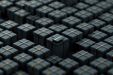 Stacked black boxes in the middle symbol of corporate business and trade development