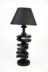 Black, stylish, elegant, industrial lamp on white background