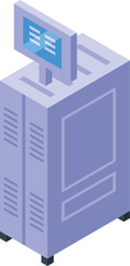 Fototapeta premium Modern medical equipment with a screen is standing in a hospital laboratory