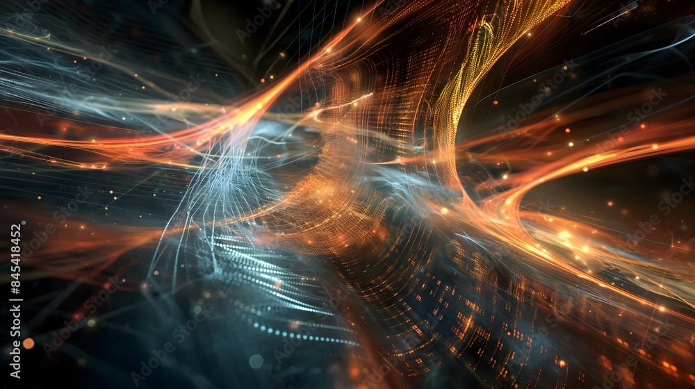 Poster 5. picture a futuristic modern digital abstract 3d background, pulsing with energy and vitality, ill